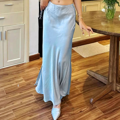 Maxi Skirt New Sweet Summer Zipper Slim Maxi Skirt Club Party Versatile Skirt