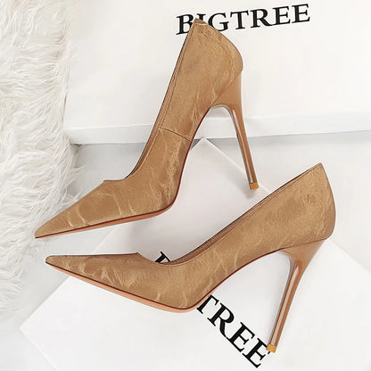 Shoes Retro Pumps Pointed Toe Stiletto High Heels ’s Nightclub Shoes New Heels Shoes Female Pumps