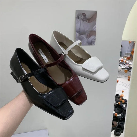 Shoes Heels Female Sneakers Flats Square Toe Modis Clogs Platform on Heels Dress Retro Summer Comfortable Ne