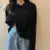 Knit School Polo Neck Cropped Shirt Summer Short Sleeve Youthful Color Crop Top Female Basic Blouse Lady Pullover