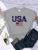 Usa Letters American Flag Stars and Stripes Printed T-shirts Street Hip Hop Tee Clothing Summer Breathable Tshirt Female