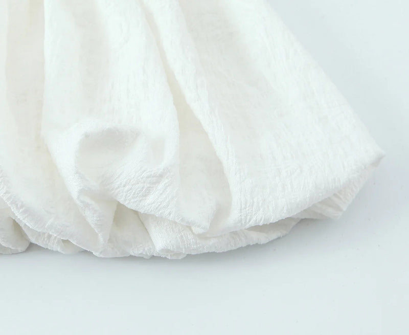 Female Summer Slim Mini Dresses White Square Collar Sleeveless Backless Plaeted Zipper New Dress