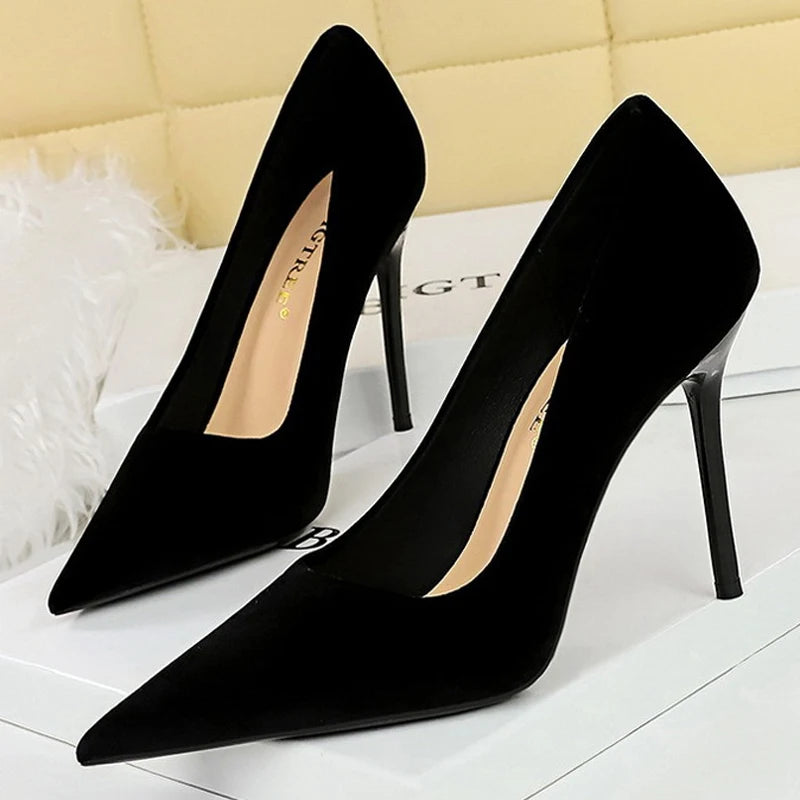 Shoes High Heels Shoes Suede Pumps Party Shoes Stilettos Heels Shoes Female Pumps