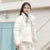 Cotton Clothing Loose Stand Collar Simple Temperament Winter Gentle Waterproof Rhombus Versatile Thick Coat