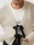 Autumn Knit Sweater Cardigan for Tee Bow Hollow Out Ribbed Patchwork Lace-up Top Female Knitwear Cardigan