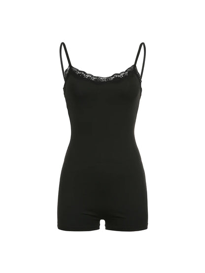 Lace Trim Skinny Slip Rompers ’s Playsuit