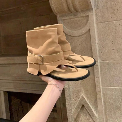 Style Open Clip Toe Ankle Boots Sandals Short Booties Designer Wedges High Heels Shoes