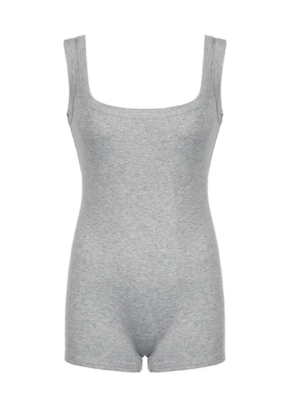 Sleeveless Square Collar Skinny Rompers Playsuits