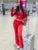 Printed 2 Piece-set Hoodie Slim Cropped Top and High Waist Trousers Outfits Contrast ’s Pants Sets