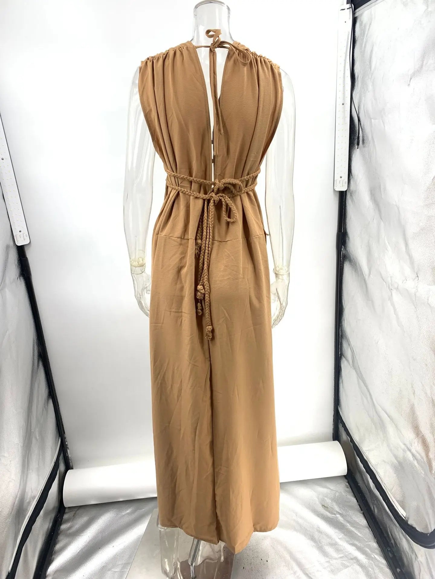 New Summer Hollow Out Dress Off Shoulder Backless High Split Long Dresses Lady Beach Wear Robes