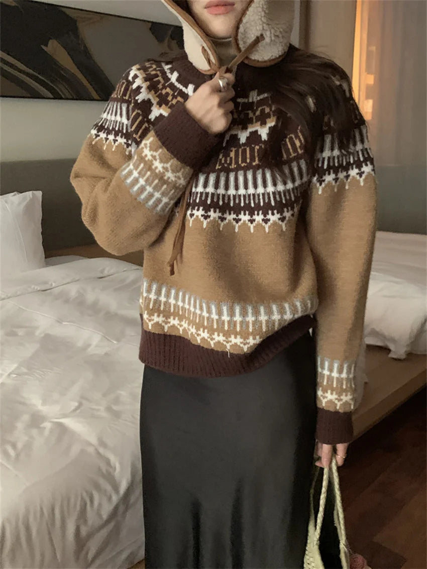 Sweet Sweaters Retro Knitted New Slim Pullovers Ol Daily Office Lady Winter Gentle