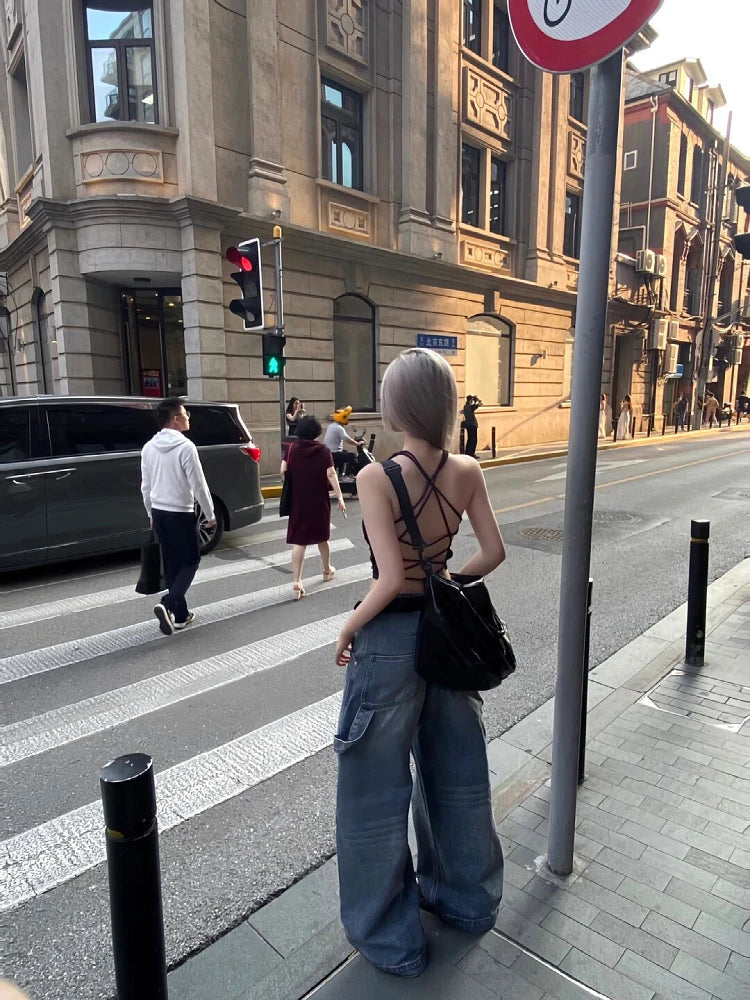Woman Oversize Jeans Baggy Denim Low Waist Pants Wide Leg Core Baddie Style New Trend Aesthetics Japanese Ins