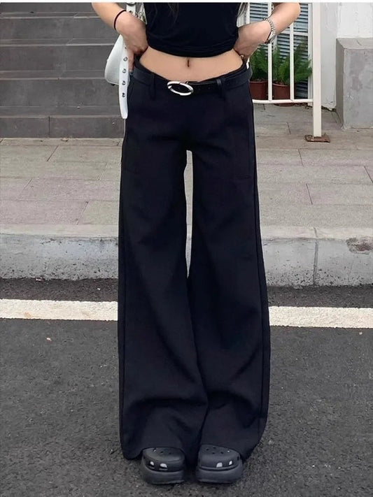 Y2k Wide Leg Pants American Retro Female Grunge Loose Trousers Summer