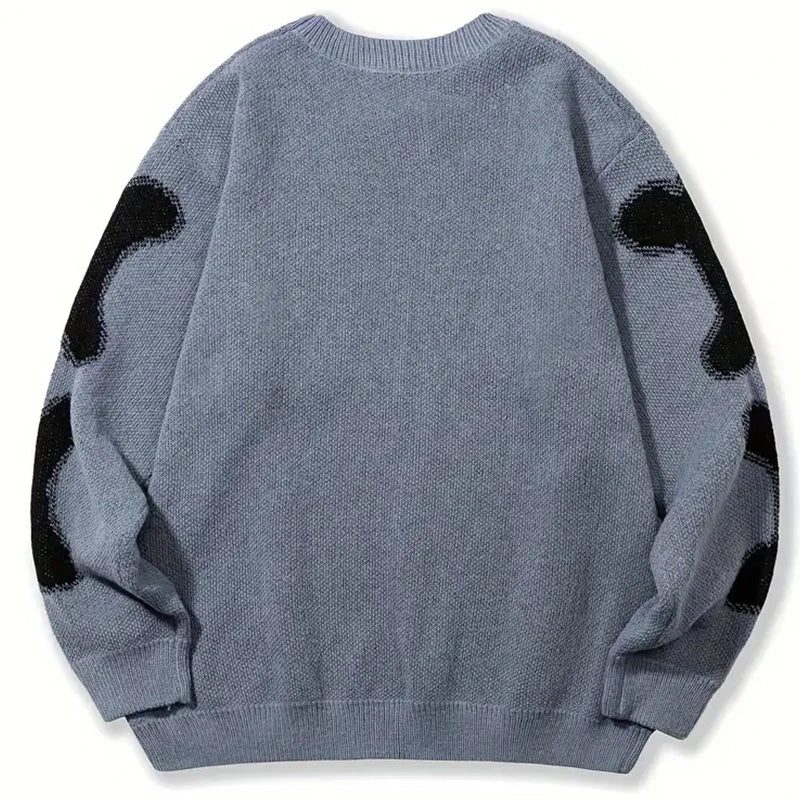 Europe and the United States Street Hip-hop Sweater Street Loose Skull Knit Long-sleeved Sweater