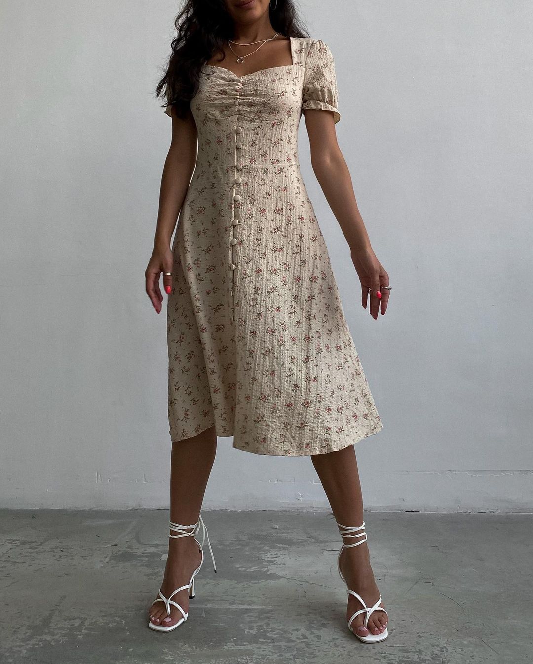 Summer Side Split Long Dress Female Beach Retro Print Sundress Vestido