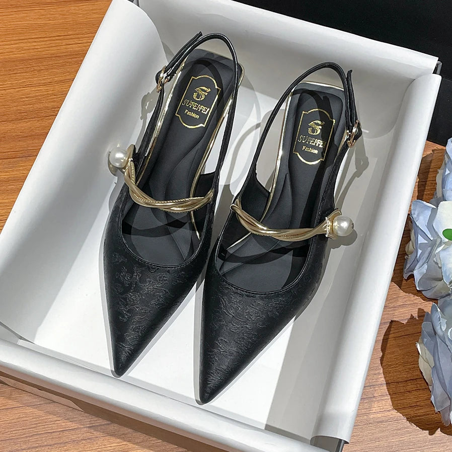 Satin Pointed Toe High Heels Designer Sandals Green Slingback Party Dress Shoes Muller Pumps