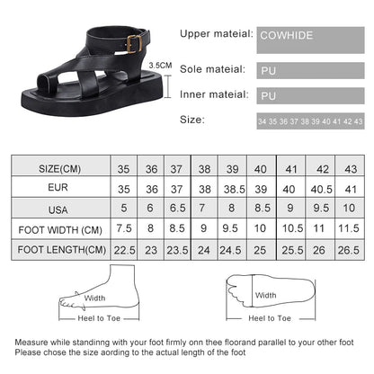 Sandals Summer New Clip Toe Sandals Genuine Leather Roman Shoes Sandals