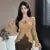 V Neck Long Sleeve T Shirt Youth Tee Korean Top Female Irregular Basic Blouse Lady Office