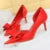 Shoes Bow-knot Woman Pumps Stiletto 10.5 Cm Basic Pump Pointed Toe Classic Pumps High Heels Shoes