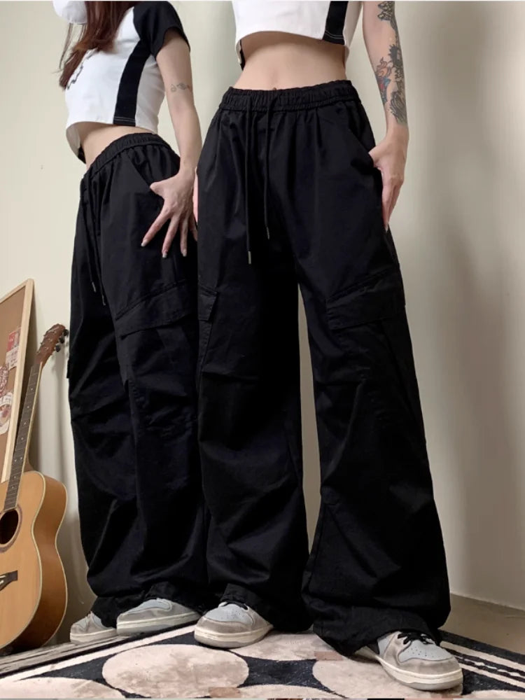 Cargo Pants for Harajuku Hip Hop High Waist Korean Straight Trousers Y2k Summer Slacks