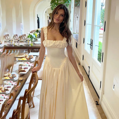 Satin Suspender Maxi Dress for Ruched Splice Sleeveless Club Party Slinky Dress Birthday Robes Female