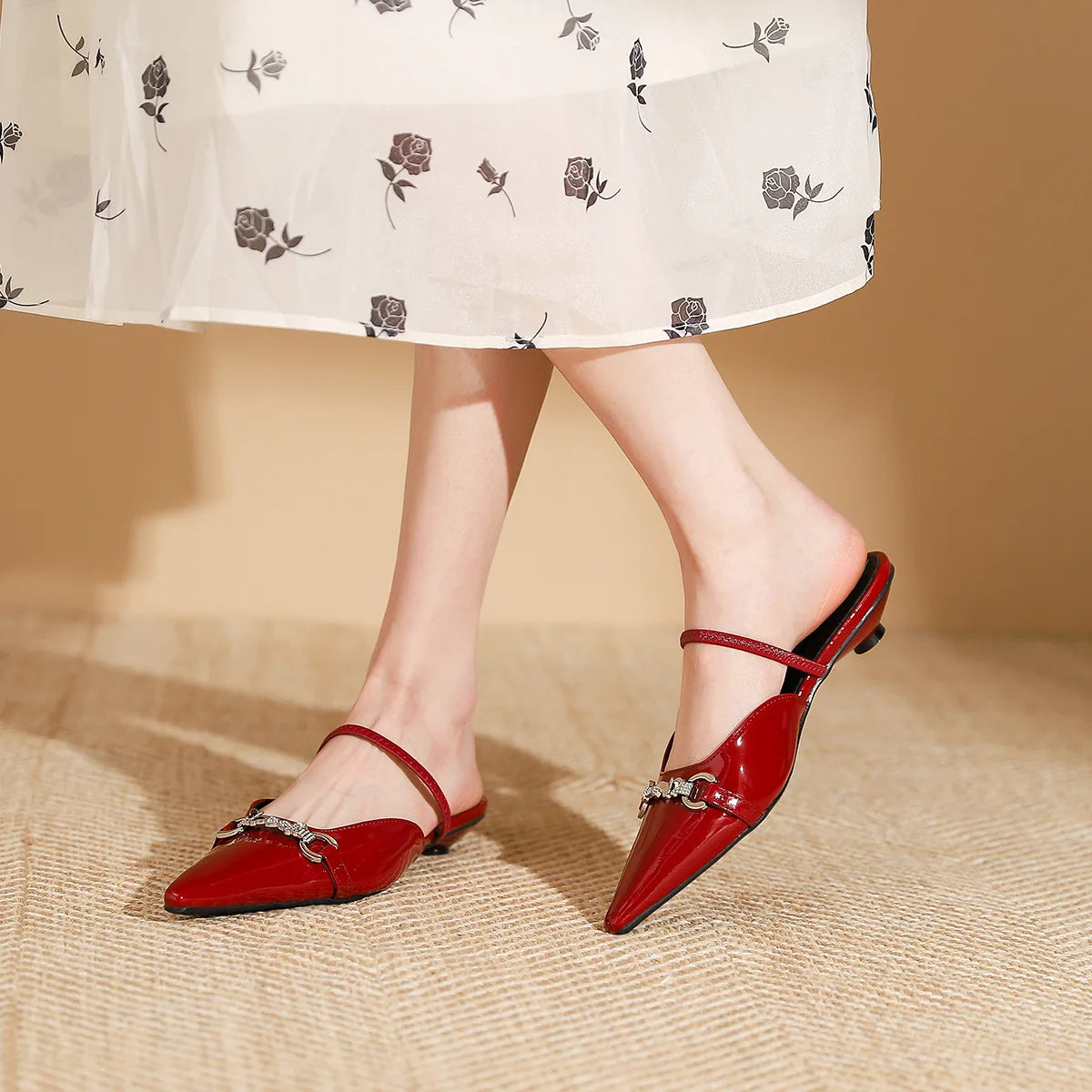 Low Shoes ' Slippers Pointed Toe Butterflyknot Flat Spring Pu Rubber Strange Style Shoes Woman Butterflyknot Slipp