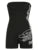 Dragon Print Sleeveless Strapless Skinny Rompers Black Chinese Style Playsuit Summer Baddie Short Overalls