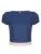 Contrast Patchwork Slim Y2k Cropped T-shirts Blue Square Collar Short Sleeve Basic Summer Top Tees