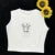 Sweet and Spicy New Printed Short-sleeved Short T-shirt Summer Spice Slimming Everything With Shoulder Clothes