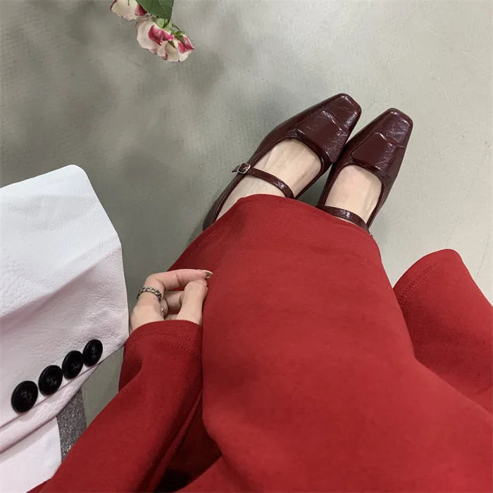 Shoes Heels Female Sneakers Flats Square Toe Modis Clogs Platform on Heels Dress Retro Summer Comfortable Ne