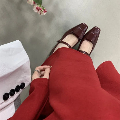 Shoes Heels Female Sneakers Flats Square Toe Modis Clogs Platform on Heels Dress Retro Summer Comfortable Ne