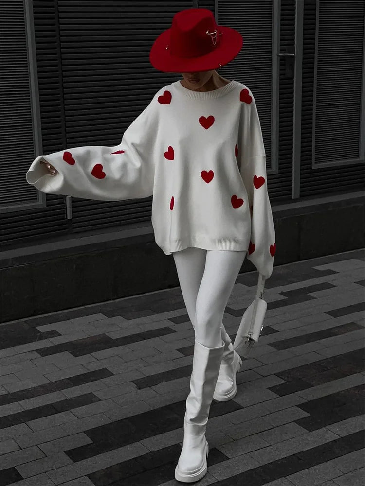 Knitwear Sweater Pullover Female Autumn Loose Patchwork Long Sleeve Knit Contrast Pullover