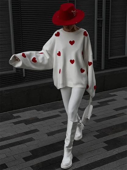 Knitwear Sweater Pullover Female Autumn Loose Patchwork Long Sleeve Knit Contrast Pullover