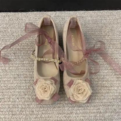Shoes Woman Flats Modis Dress Summer on Heels New Spring Mary Janes Flower Summer Shoes Heels