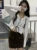 Lace Up Long Sleeve Korean Dongdaemun Youth Trend Shirts Blouses Autumn Basic Crop Shirt New White Black