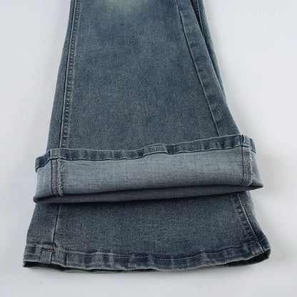 Button-up Denim Pants Street Style Low Rise Baggy Straight Jeans for Y2k Aesthetic Loose Denim Trouser 90s