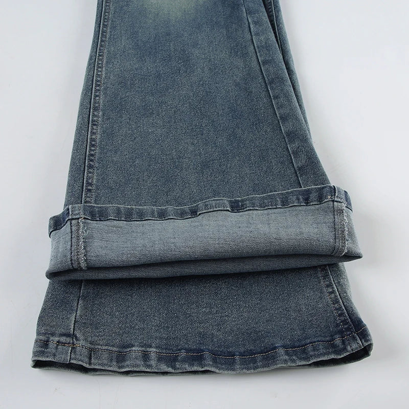 Button-up Denim Pants Street Style Low Rise Baggy Straight Jeans for Y2k Aesthetic Loose Denim Trouser 90s