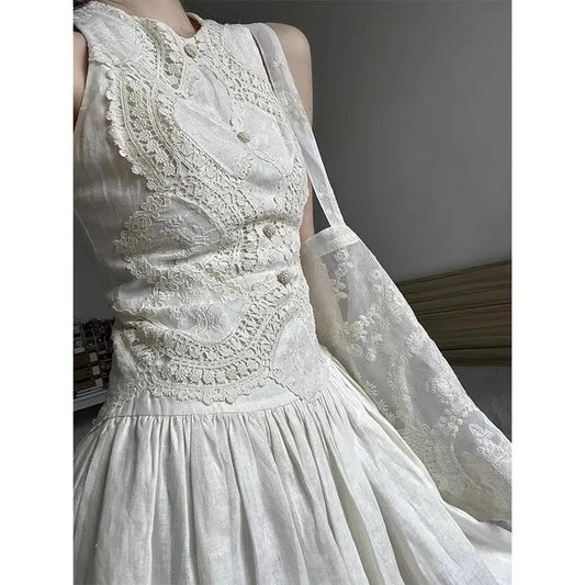 Sleeveless 2000s Y2k Midi Dress One Piece Dress Korean Outfits Even Party Beach Style