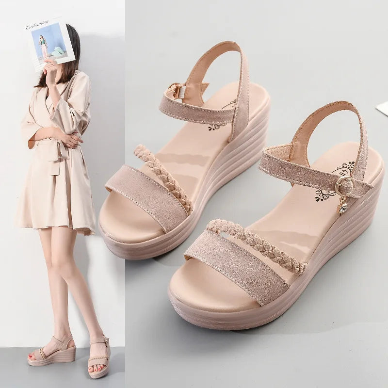 Small Size 31 32 33 41 42 43 44 Summer Sandals Platform Wedge High Heel Summer Shoes Open Toe Heels