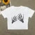 Europe and the United States Street New Skull Series Printed Short Sleeve Y2k ’s T-shirt Vest Strap Inside