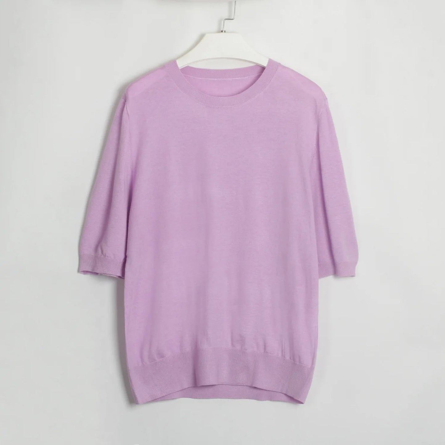 Summer Knitted Tshirt Short Sleeve Oneck Slim White Sweater Female Pullovers Knitwear