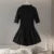 Knitted Patchwork Brown A-line Dress O-neck Short Sleeves Pleated Ruffles Mini Dresses Lady Vestidos