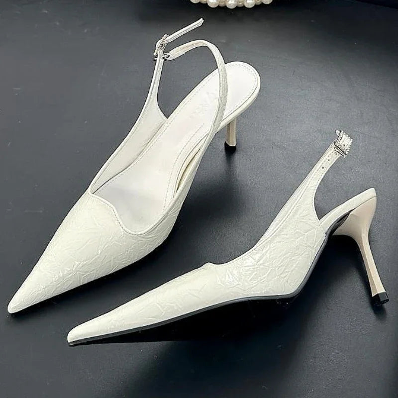New Pointed Toe Thin High Heels Slingbacks Office Shoes Sandals Footwear Zapatos De Mujer