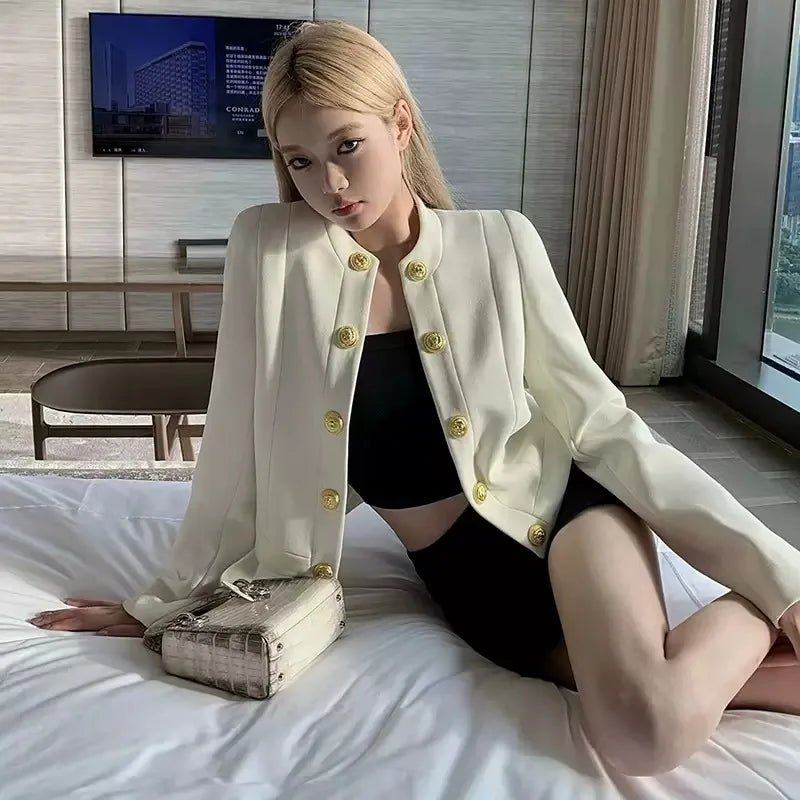 Autumn New Classic Gold Button Coat Ol Jackets Jaqueta Casaco Chaquetas