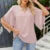 Summer Style Blouses Shirts Lady Short Flare Sleeve V-neck Color Blouse Tops
