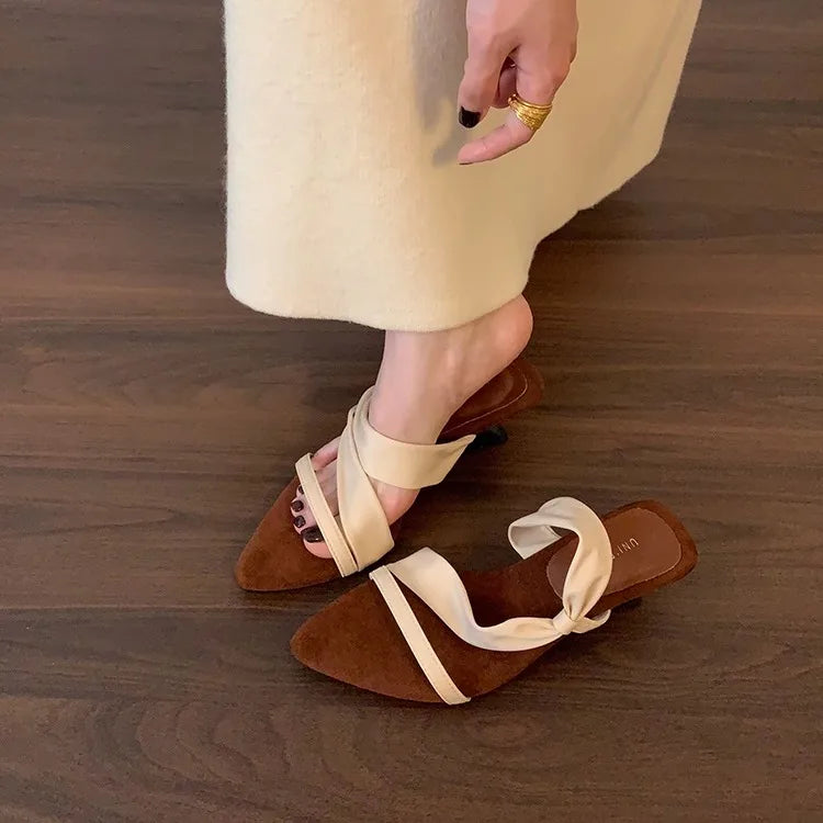 Shoes Open Toe Female Sandal Clogs Wedge Allmatch High Heels Peep Spring Pointed Platform Retr
