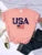 Usa Letters American Flag Stars and Stripes Printed T-shirts Street Hip Hop Tee Clothing Summer Breathable Tshirt Female
