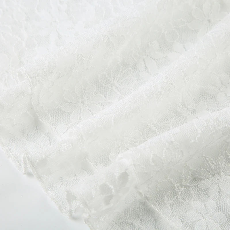 Floor-length Fishtail Dress White Lace Sleeveless Bodycon Maxi Dress Summer Clubwear