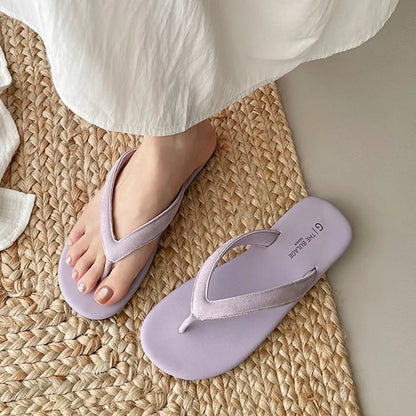 Summer Candy Color Slipper Slip on Flip Flop Shoes Soft Flat Heel Outdoor Beach Slide New Woman