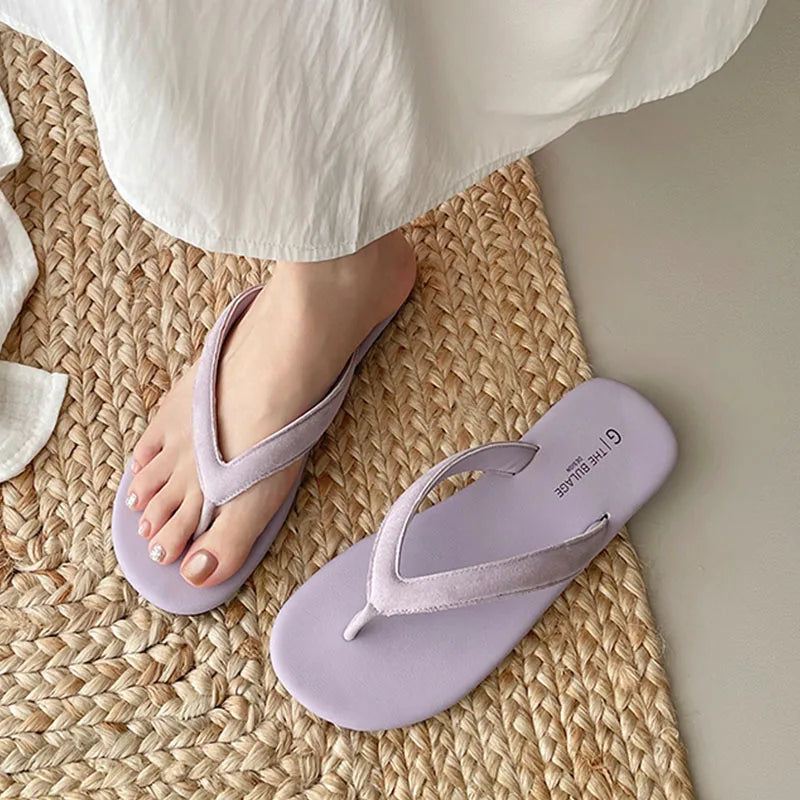 Summer Candy Color Slipper Slip on Flip Flop Shoes Soft Flat Heel Outdoor Beach Slide New Woman